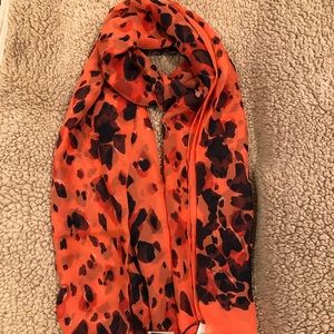 Burberry new animal print silk scarf bright peony